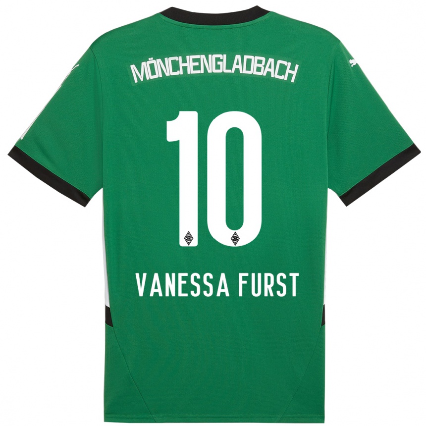 Kids Football Vanessa Fürst #10 Green White Away Jersey 2024/25 T-Shirt Canada