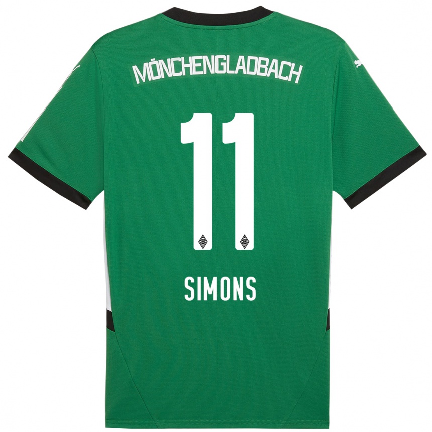 Enfant Football Maillot Kelly Simons #11 Vert Blanc Tenues Extérieur 2024/25 Canada