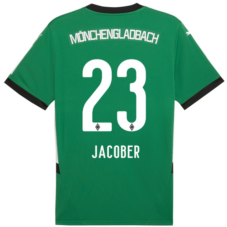 Kids Football Magdalena Jacober #23 Green White Away Jersey 2024/25 T-Shirt Canada