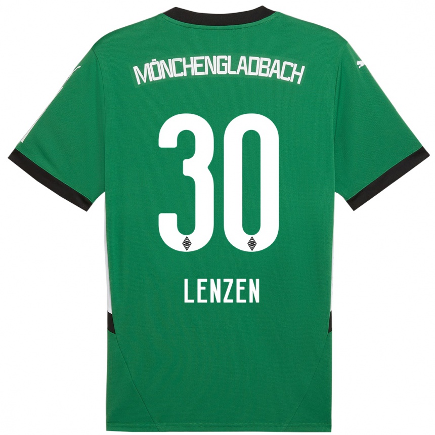 Kids Football Hannah Lenzen #30 Green White Away Jersey 2024/25 T-Shirt Canada