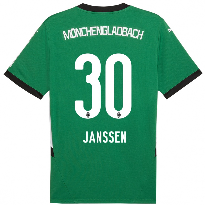 Kids Football Annalena Janssen #30 Green White Away Jersey 2024/25 T-Shirt Canada