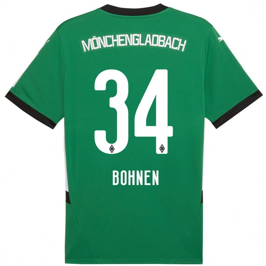 Kids Football Bohnen #34 Green White Away Jersey 2024/25 T-Shirt Canada