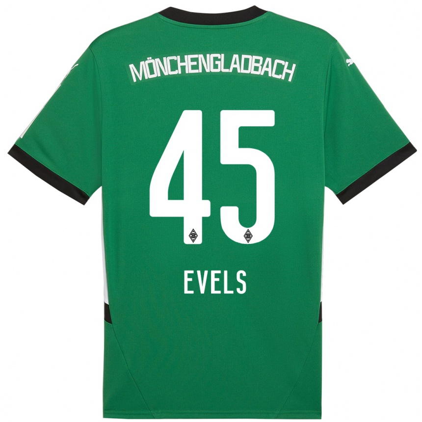 Kids Football Emily Evels #45 Green White Away Jersey 2024/25 T-Shirt Canada