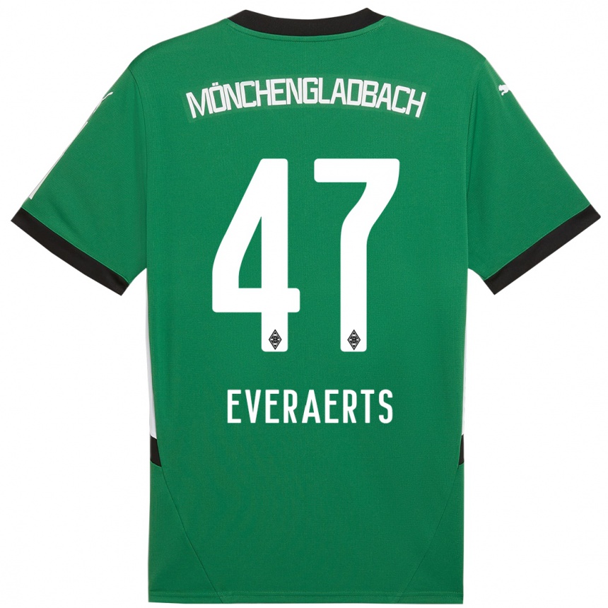 Kids Football Kim Everaerts #47 Green White Away Jersey 2024/25 T-Shirt Canada