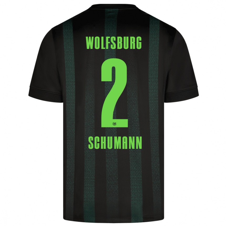 Kids Football Anton Schumann #2 Dark Green Away Jersey 2024/25 T-Shirt Canada