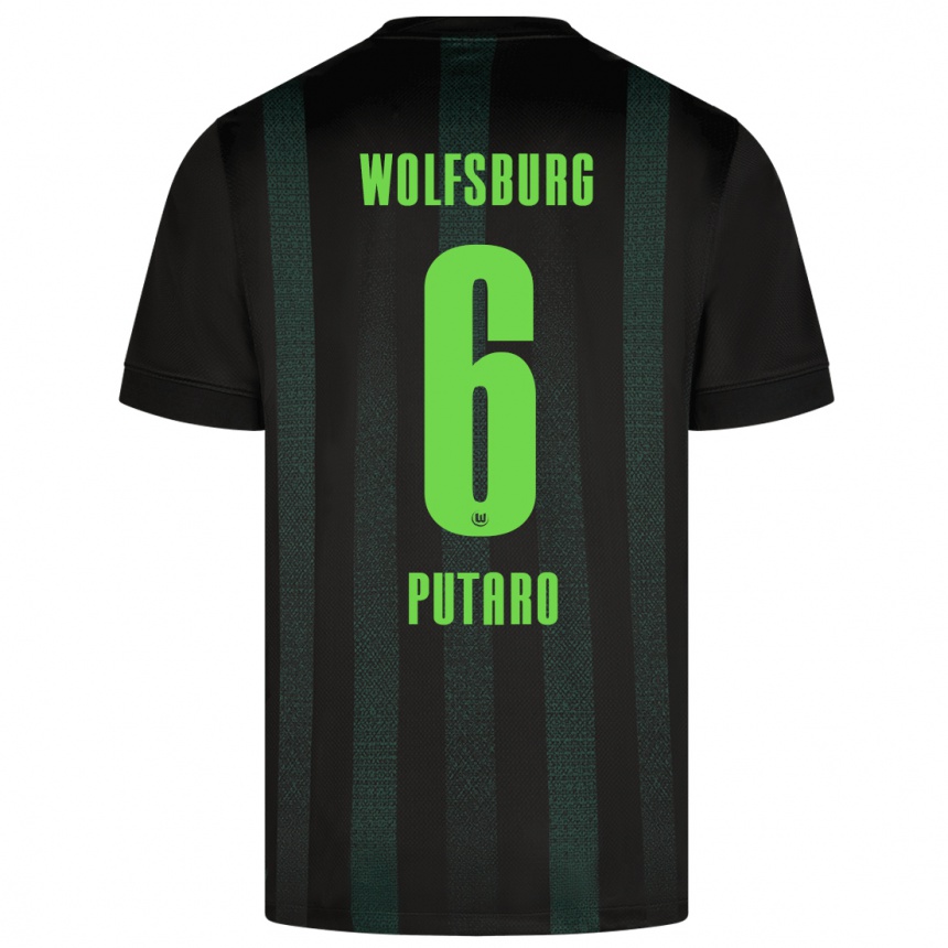 Kids Football Luca Putaro #6 Dark Green Away Jersey 2024/25 T-Shirt Canada