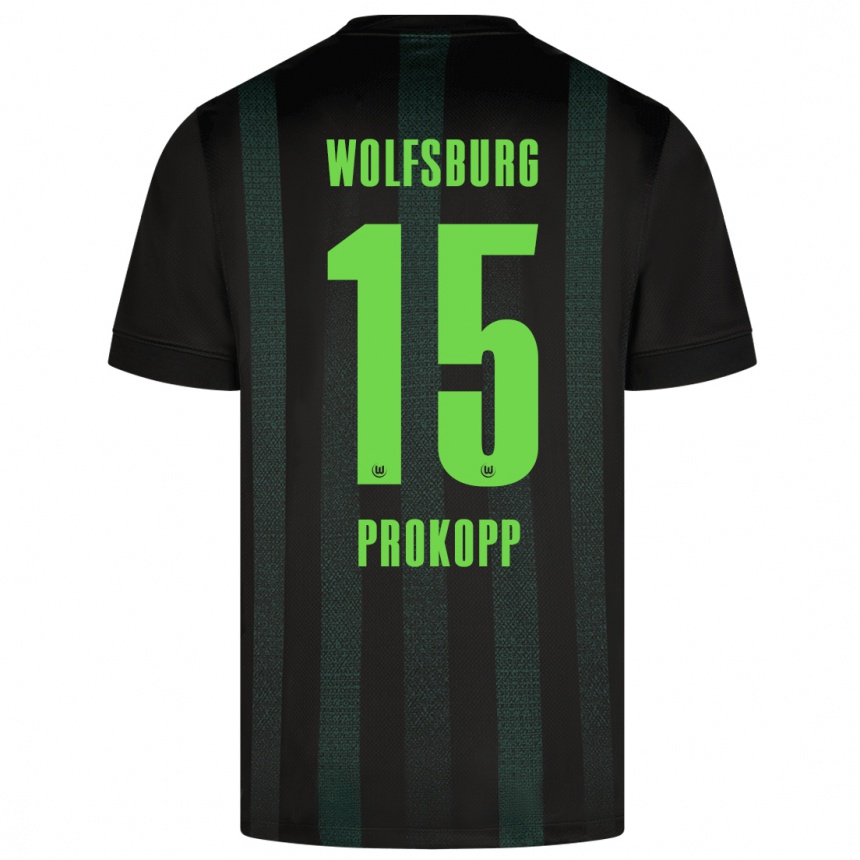 Kids Football Oskar Prokopp #15 Dark Green Away Jersey 2024/25 T-Shirt Canada