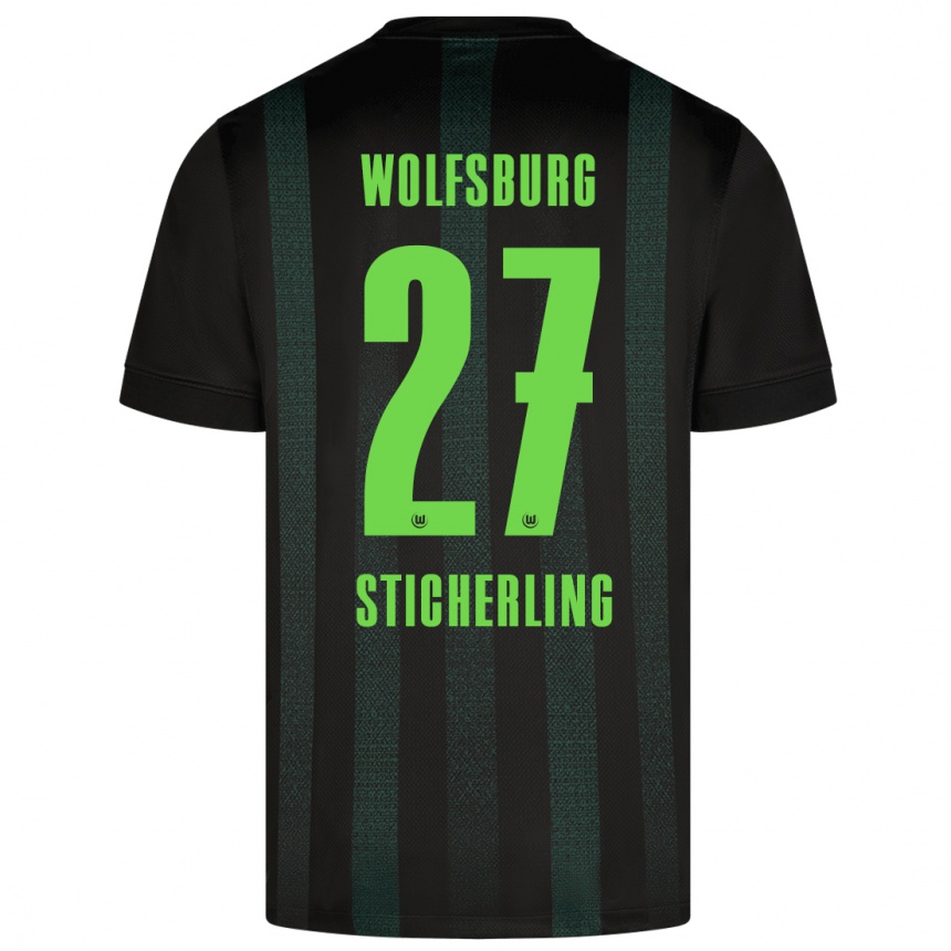 Kids Football Carl-Anton Sticherling #27 Dark Green Away Jersey 2024/25 T-Shirt Canada