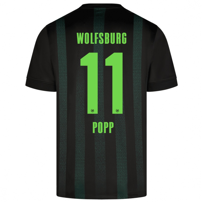 Kids Football Alexandra Popp #11 Dark Green Away Jersey 2024/25 T-Shirt Canada