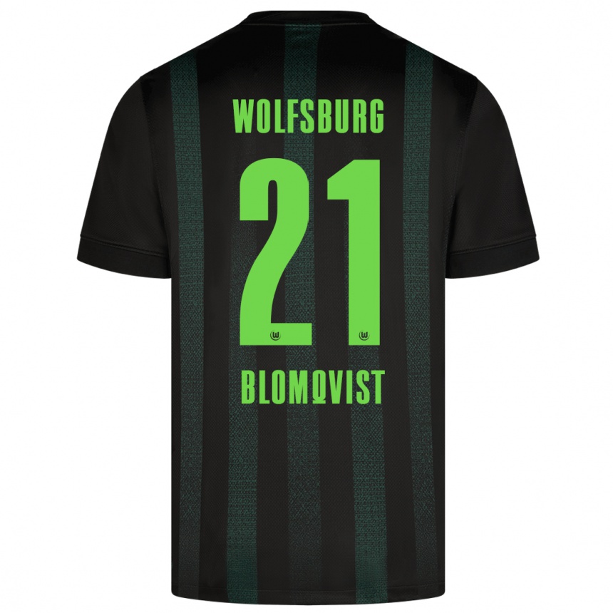 Kids Football Rebecka Blomqvist #21 Dark Green Away Jersey 2024/25 T-Shirt Canada