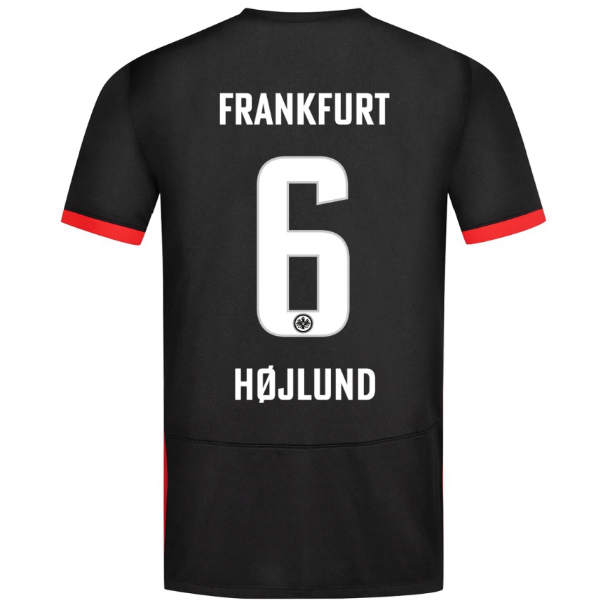 Kids Football Oscar Højlund #6 Black Away Jersey 2024/25 T-Shirt Canada