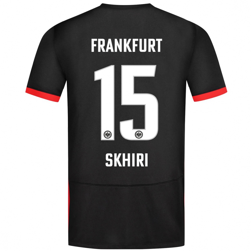 Kids Football Ellyes Skhiri #15 Black Away Jersey 2024/25 T-Shirt Canada