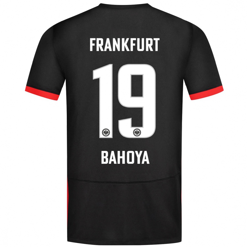 Kids Football Jean-Mattéo Bahoya #19 Black Away Jersey 2024/25 T-Shirt Canada