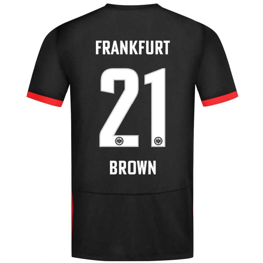 Kids Football Nathaniel Brown #21 Black Away Jersey 2024/25 T-Shirt Canada