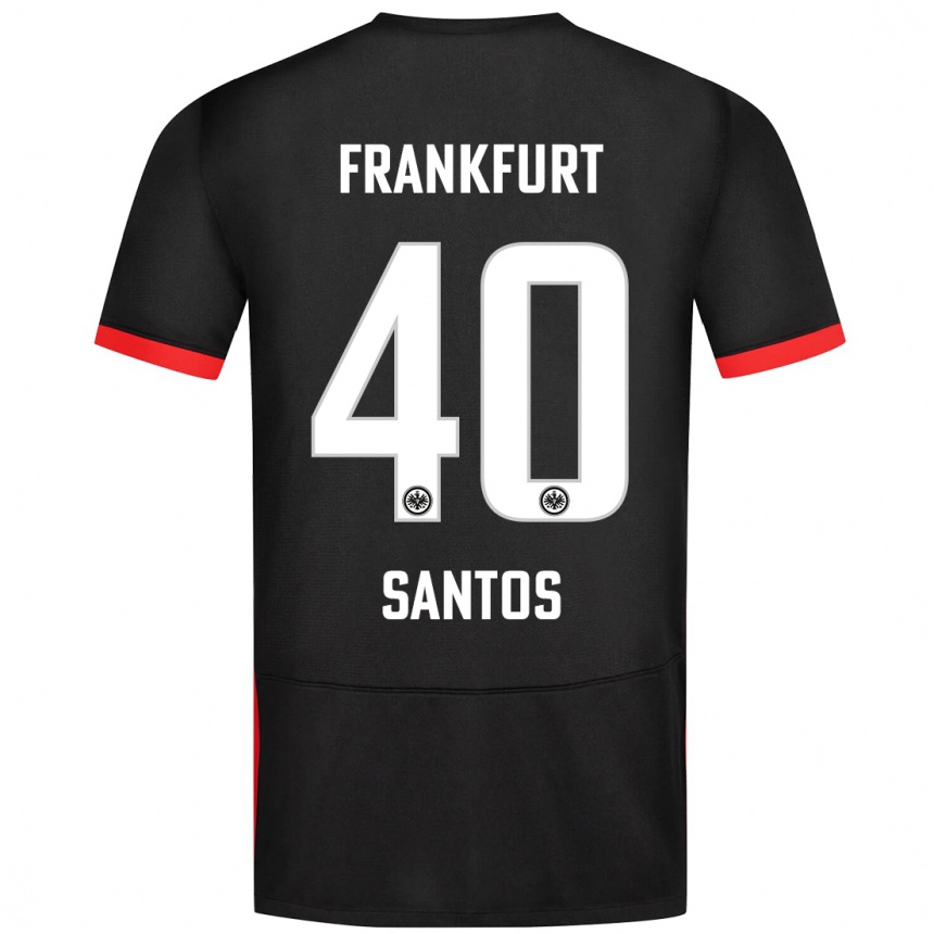 Kids Football Kauã Santos #40 Black Away Jersey 2024/25 T-Shirt Canada