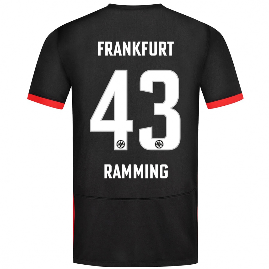 Kids Football Nils Ramming #43 Black Away Jersey 2024/25 T-Shirt Canada