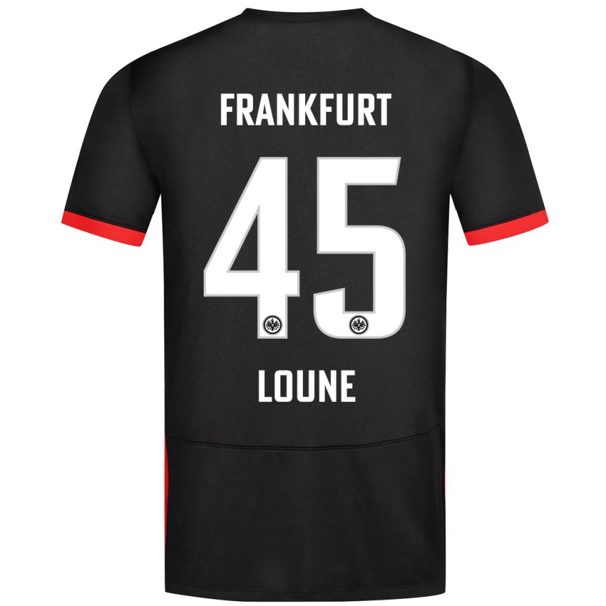 Kids Football Mehdi Loune #45 Black Away Jersey 2024/25 T-Shirt Canada