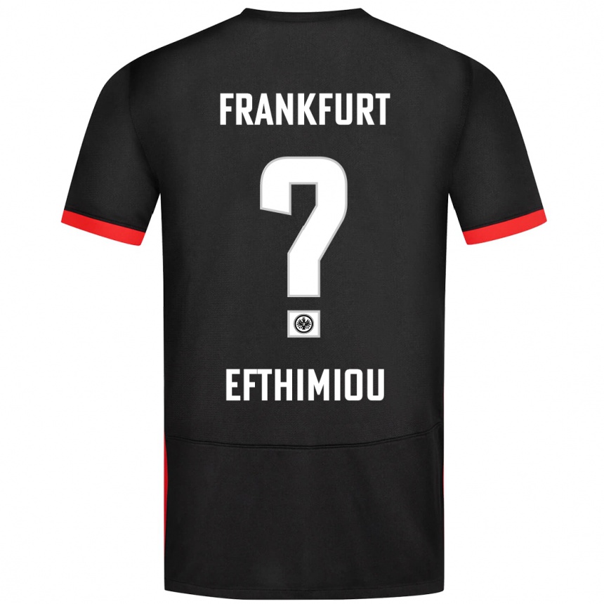 Kids Football Sissis Efthimiou #0 Black Away Jersey 2024/25 T-Shirt Canada