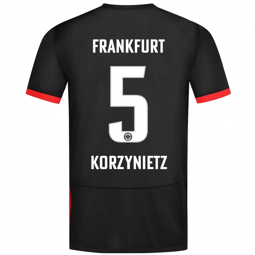 Enfant Football Maillot Jaden Korzynietz #5 Noir Tenues Extérieur 2024/25 Canada