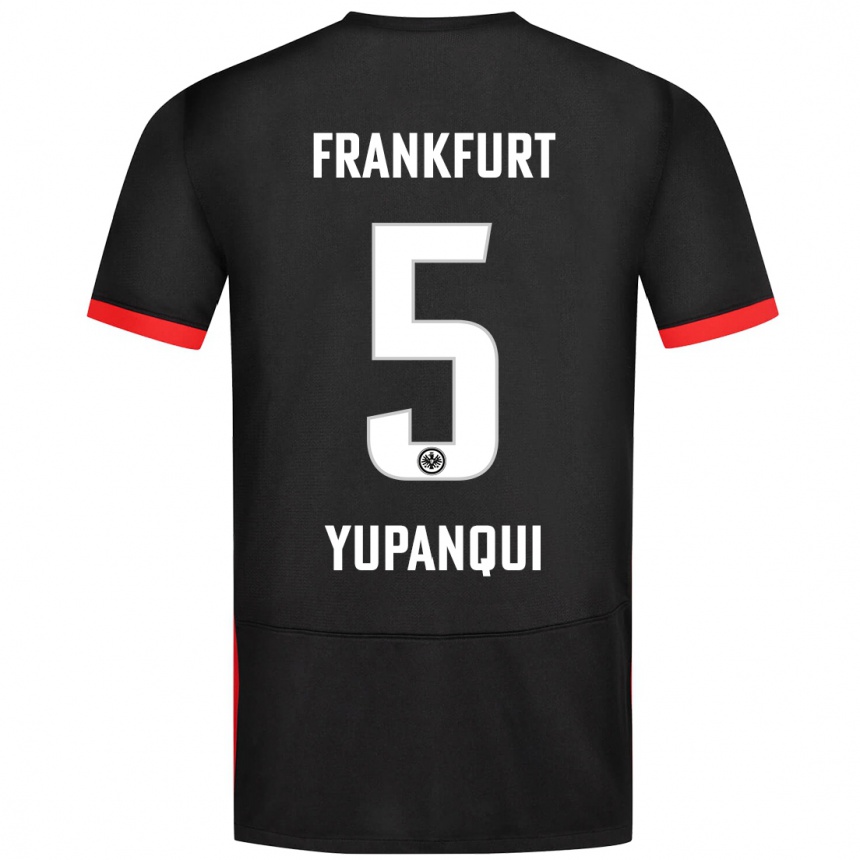 Kids Football Philipp Eisele Yupanqui #5 Black Away Jersey 2024/25 T-Shirt Canada