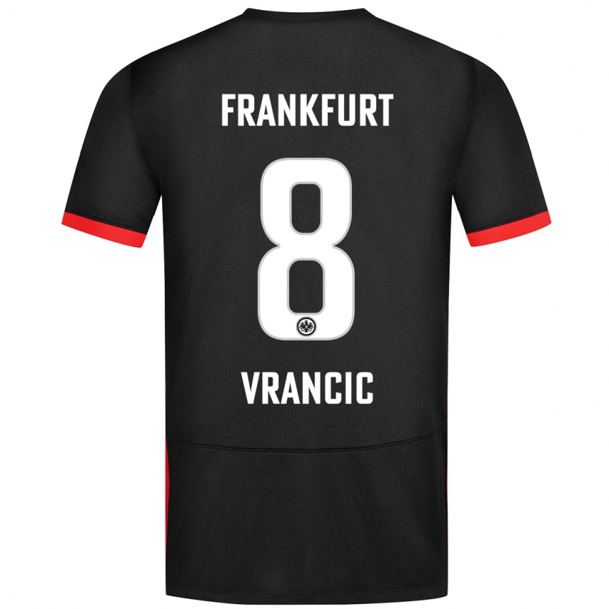 Kids Football Mario Vrancic #8 Black Away Jersey 2024/25 T-Shirt Canada