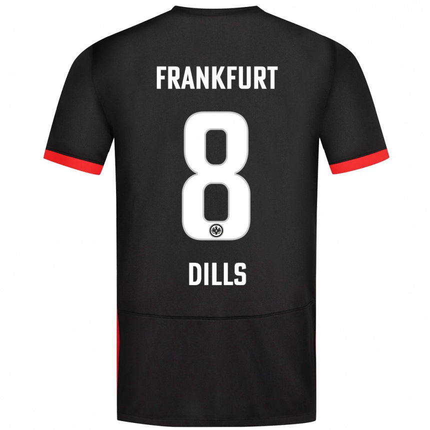 Kids Football Marvin Dills #8 Black Away Jersey 2024/25 T-Shirt Canada