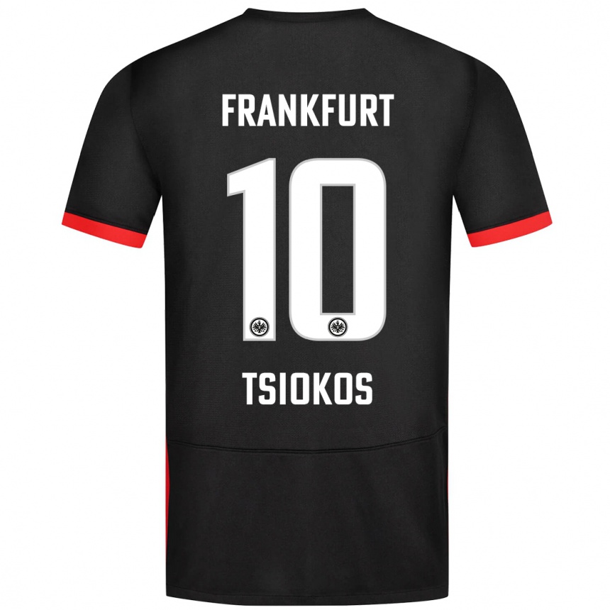 Kids Football Leonidas Ilias Tsiokos #10 Black Away Jersey 2024/25 T-Shirt Canada