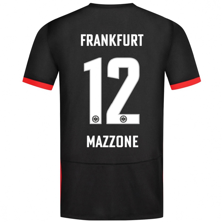 Kids Football Matteo Mazzone #12 Black Away Jersey 2024/25 T-Shirt Canada