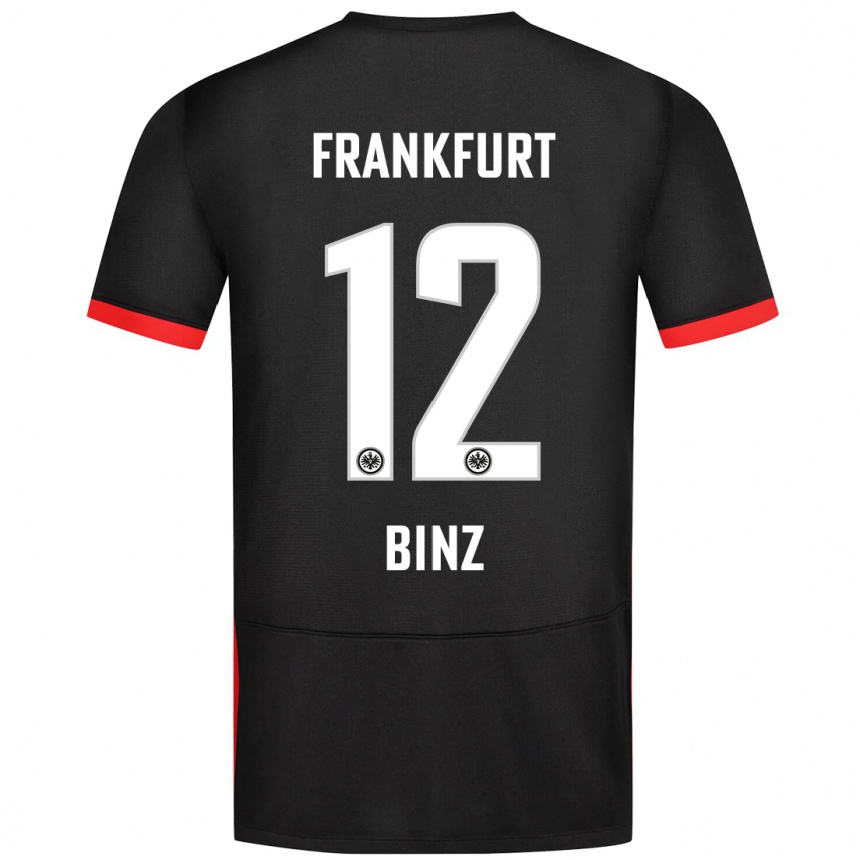 Kids Football Sam Binz #12 Black Away Jersey 2024/25 T-Shirt Canada