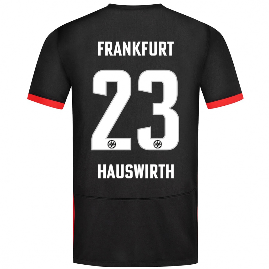 Enfant Football Maillot Max Hauswirth #23 Noir Tenues Extérieur 2024/25 Canada