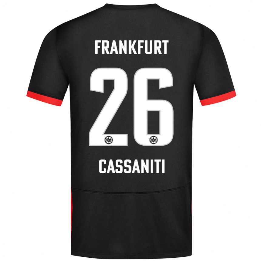 Kids Football Nino Cassaniti #26 Black Away Jersey 2024/25 T-Shirt Canada