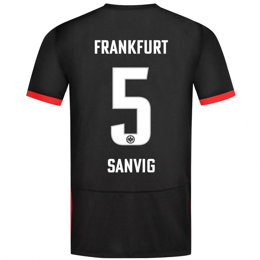 Kids Football Pernille Sanvig #5 Black Away Jersey 2024/25 T-Shirt Canada