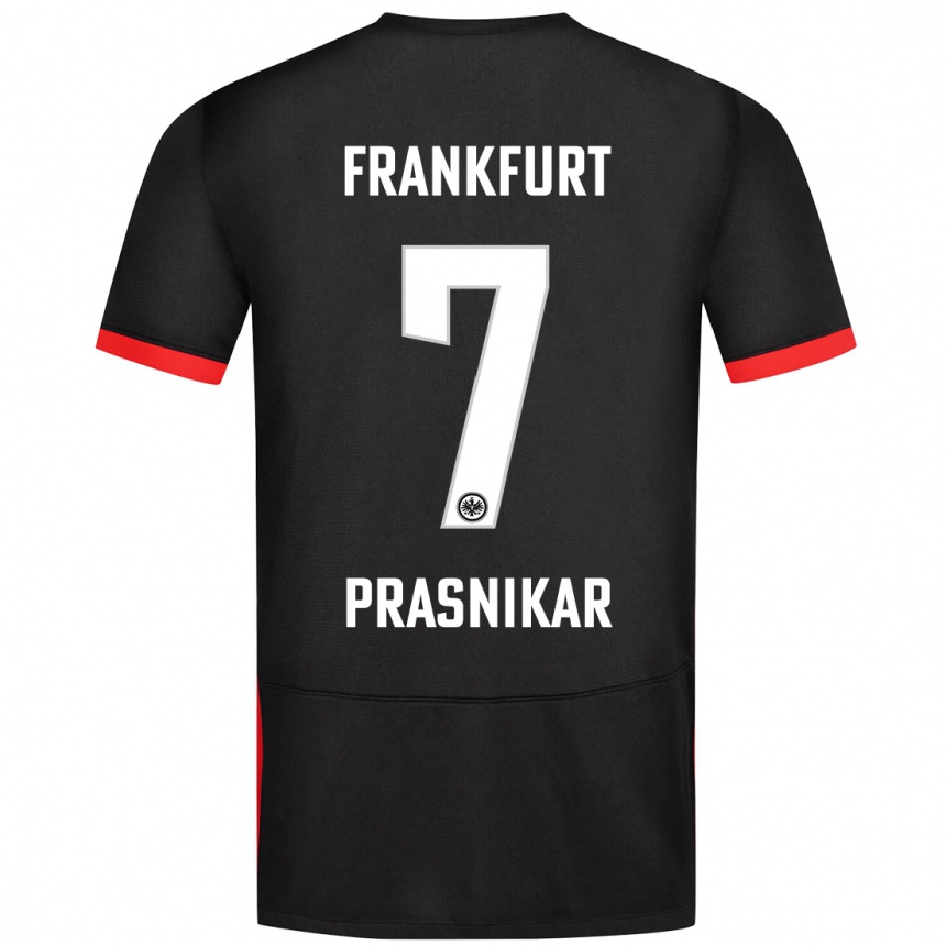 Kids Football Lara Prašnikar #7 Black Away Jersey 2024/25 T-Shirt Canada