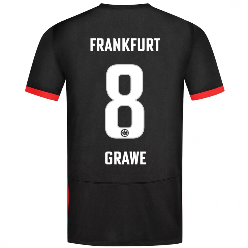 Enfant Football Maillot Lisanne Gräwe #8 Noir Tenues Extérieur 2024/25 Canada