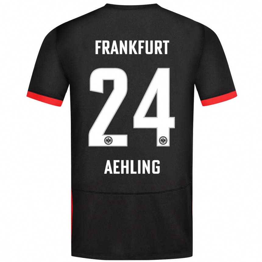 Kids Football Anna Aehling #24 Black Away Jersey 2024/25 T-Shirt Canada