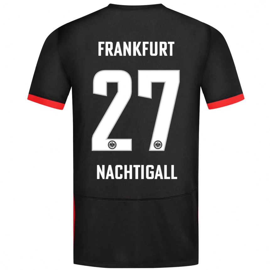 Kids Football Sophie Nachtigall #27 Black Away Jersey 2024/25 T-Shirt Canada