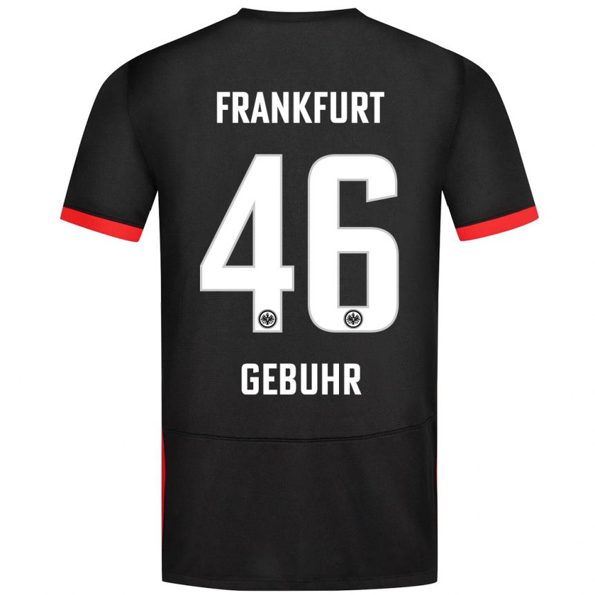 Kids Football Dario Gebuhr #46 Black Away Jersey 2024/25 T-Shirt Canada