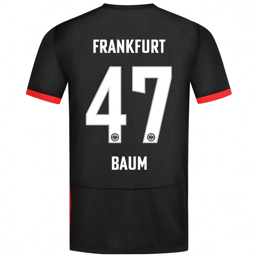 Enfant Football Maillot Elias Baum #47 Noir Tenues Extérieur 2024/25 Canada