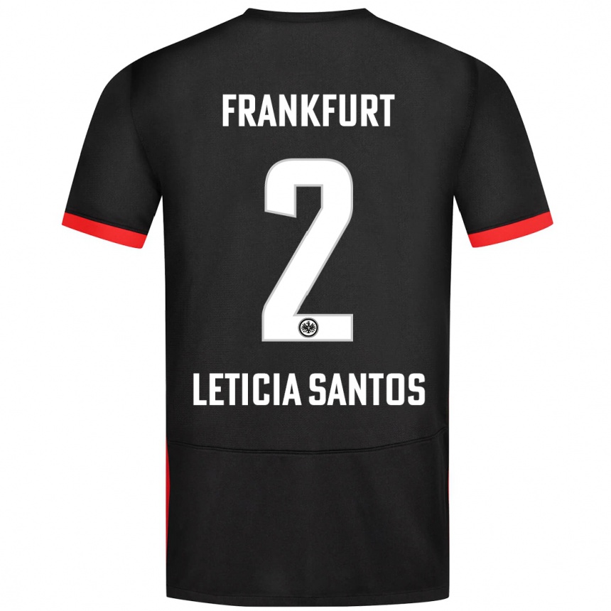 Kids Football Letícia Santos De Oliveira #2 Black Away Jersey 2024/25 T-Shirt Canada