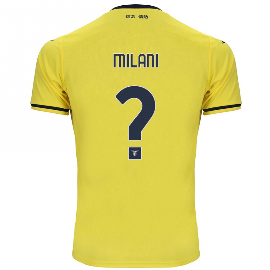 Kids Football Alessandro Milani #0 Yellow Away Jersey 2024/25 T-Shirt Canada