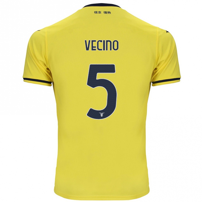 Kids Football Matías Vecino #5 Yellow Away Jersey 2024/25 T-Shirt Canada