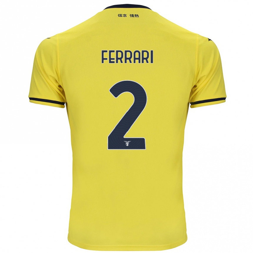 Kids Football Lorenzo Ferrari #2 Yellow Away Jersey 2024/25 T-Shirt Canada