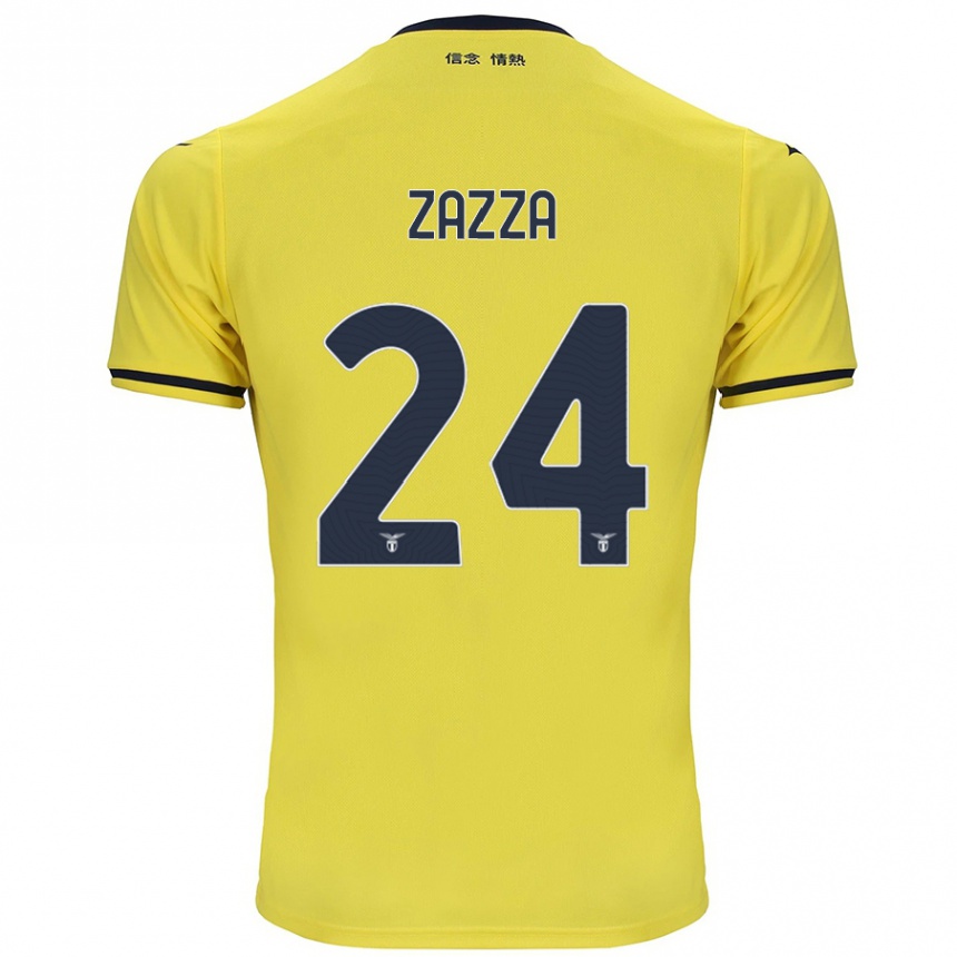 Kids Football Matteo Zazza #24 Yellow Away Jersey 2024/25 T-Shirt Canada