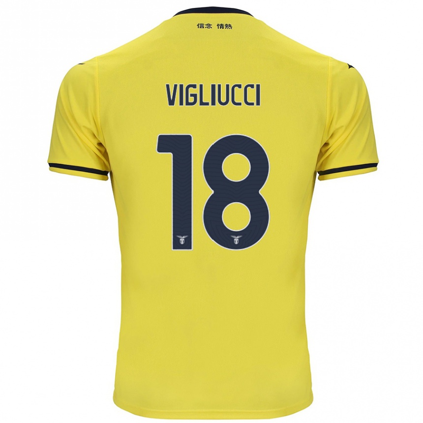 Kids Football Chiara Vigliucci #18 Yellow Away Jersey 2024/25 T-Shirt Canada