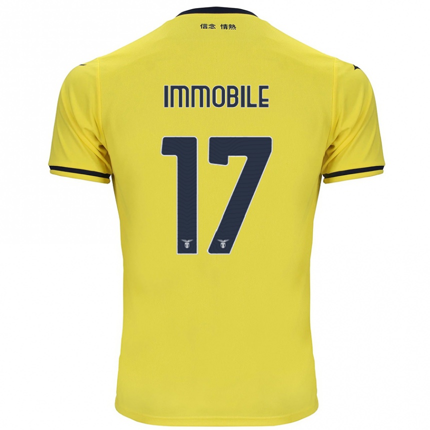 Kids Football Ciro Immobile #17 Yellow Away Jersey 2024/25 T-Shirt Canada