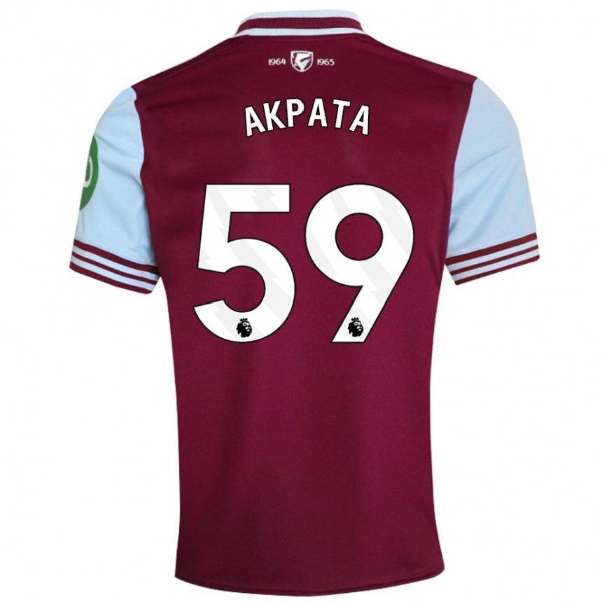 Homme Football Maillot Tyron Akpata #59 Rouge Foncé Tenues Domicile 2024/25 Canada