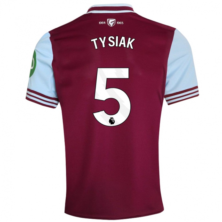 Men Football Amber Tysiak #5 Dark Red Home Jersey 2024/25 T-Shirt Canada