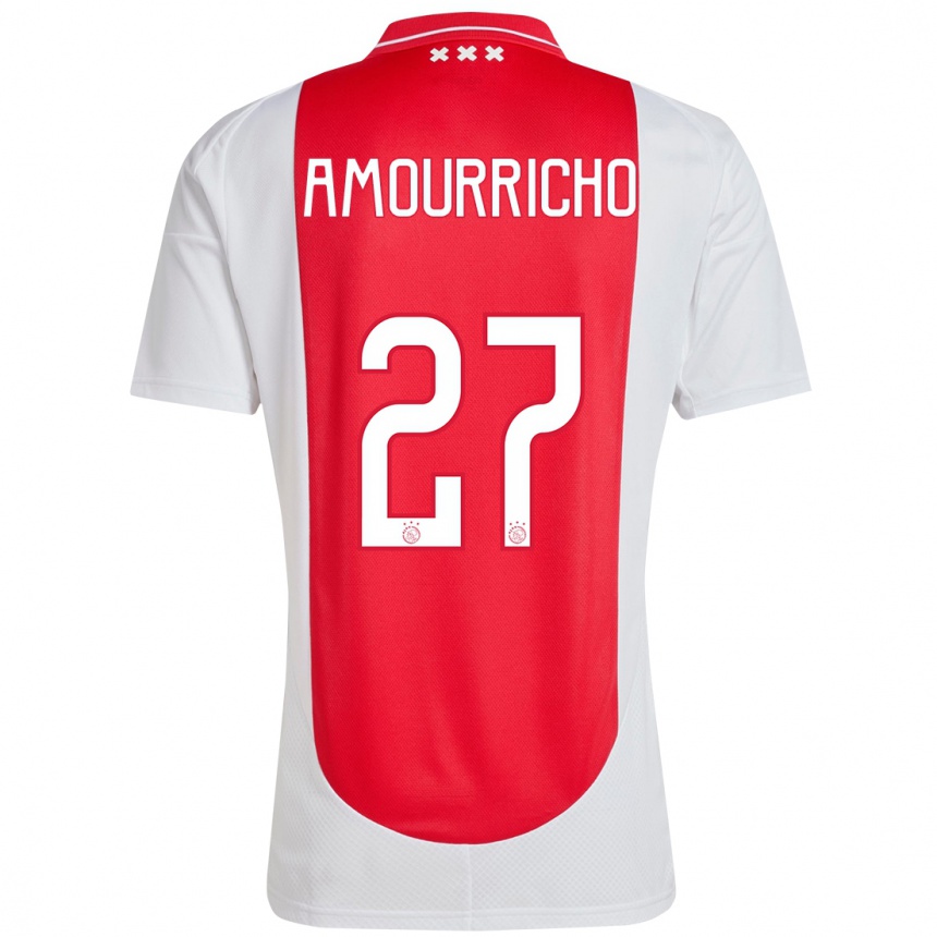 Homme Football Maillot Amourricho Van Axel Dongen #27 Rouge Blanc Tenues Domicile 2024/25 Canada