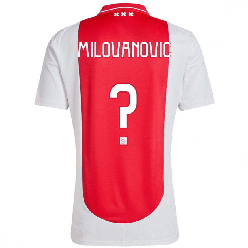 Homme Football Maillot Mateja Milovanovic #0 Rouge Blanc Tenues Domicile 2024/25 Canada