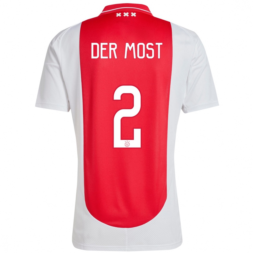 Men Football Liza Van Der Most #2 Red White Home Jersey 2024/25 T-Shirt Canada